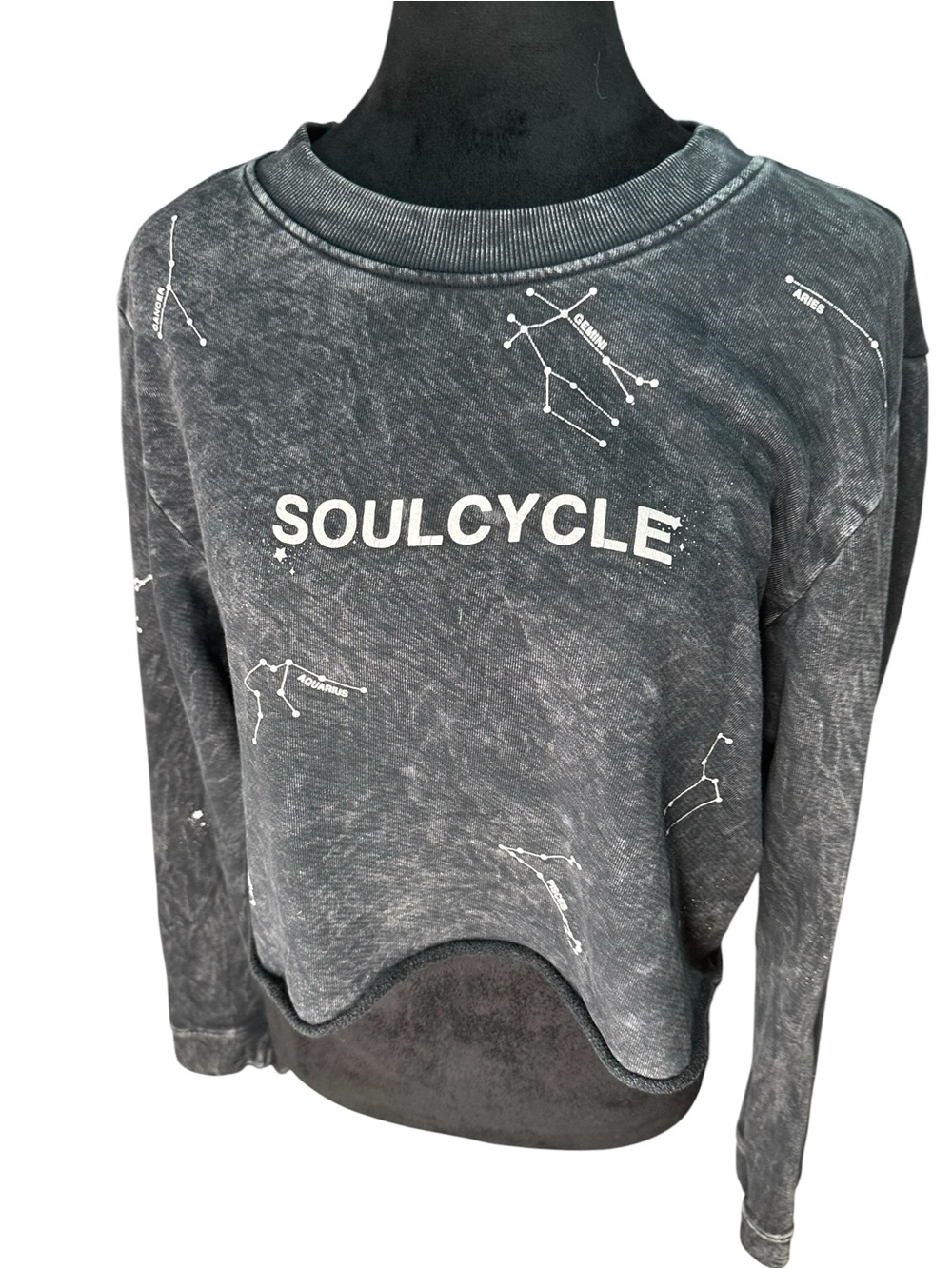 SoulCycle Casey Cropped Astrology Sweatshirt – Black/Gray – Size XS - Picture 2 of 9